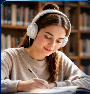 Student studying at a desk